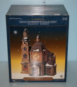 Santa's Workbench Collection Classic Series Lighted Porcelain Houses