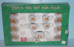Twenty-Five Piece Porcelain Children's Tea Set
