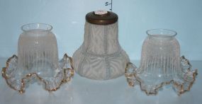Three Victorian Glass Shades