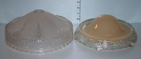 Two Vintage Ceiling Glass Shades