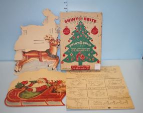 Vintage Shiny Brite Christmas Ornaments and a Stand up Reindeer