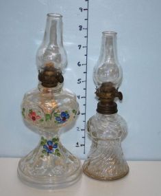 Two Miniature Glass Lamps
