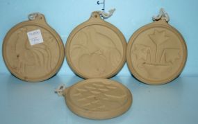 Four Ceramic Cookie Presses