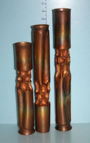Three Copper Candlesticks