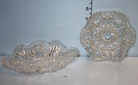 Pressed Glass Relish Dish and a Pressed Glass Dish