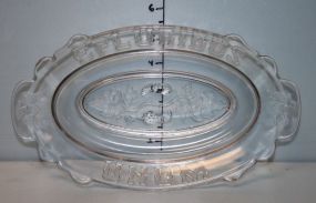 E Pluribus Unum Eagle Pressed Glass Bread Tray