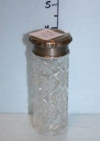 English Pressed Glass Powder Jar