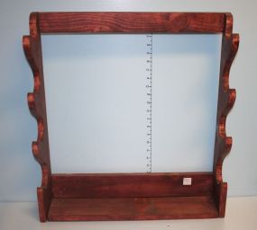 Painted Red Wood Gun Rack