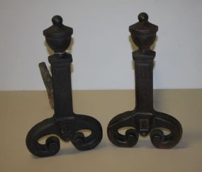 Pair of Cast Iron Fireplace Andirons