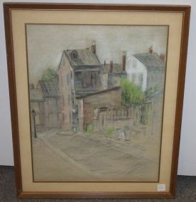 Chalk and Pencil Drawing Tentements Signed Lower Right K. Altschool