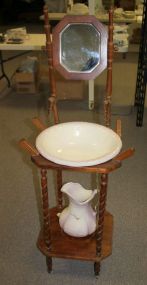 Reproduction Washstand with Bowl and Pitcher
