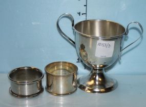 Silverplate Cup and Two Napkin Rings