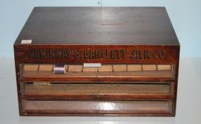 Hemingway and Bartlett Silk Company Three Drawer Wooden Thread Cabinet