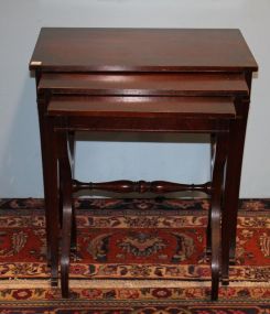 Three Mahogany Nest Tables