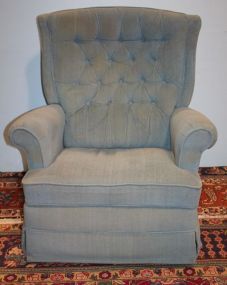 Light Blue Upholstered Rocking Recliner