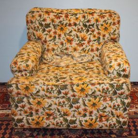 Flower Upholstered Arm Chair