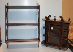 Mahogany Hanging Shelf and Small Mahogany Hanging Shelf with Door