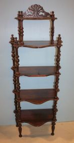 Mahogany Open Shelf with Five Shelves