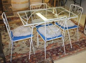 Wrought Iron Table and Four Chairs