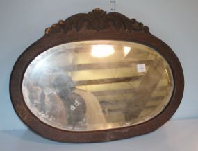 Oval Oak Beveled Mirror