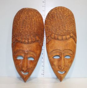 Two Wood Carved Masks