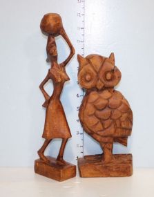 Two Wood Carved Figurines