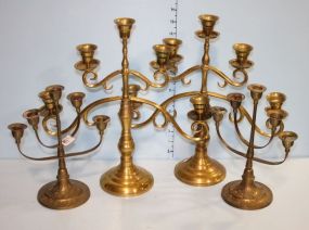 Two Pair of Brass Candle Holders