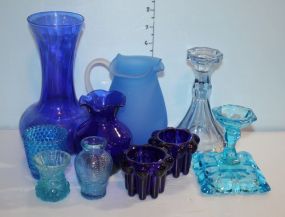 Group of Ten Blue Blass Items