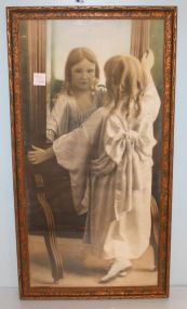 Print of Girl Staring in a Mirror