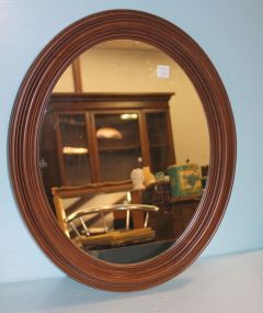 Oval Mirror in Brown Frame
