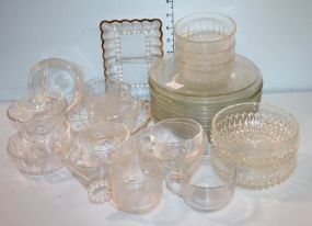 Group of Clear Glassware Items