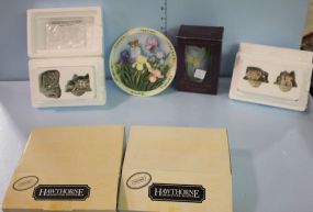 Hawthorne Miniature House Collection along with Bradford Exchange Plate