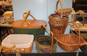 Picnic Basket along with Seven Baskets