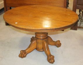 Round Oak Claw Foot Dining Table (chairs available lot# 0105)