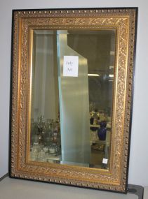 Contemporary Gold and Beveled Mirror
