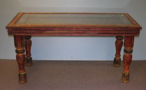 Extremely Desirable Architectural Top of Iron and Painted Wood Table