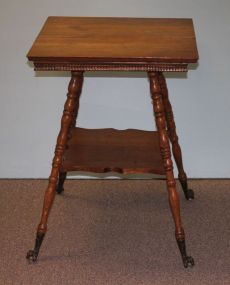 20th Century Oak side Table with Shelf