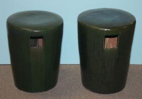 Two Porcelain Oriental Seats