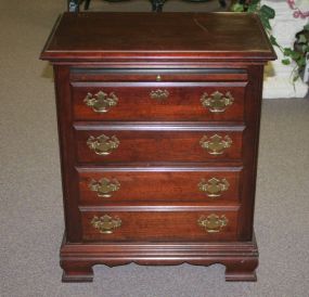Cherry Mountain III Kinkaid, Ala-z-Boy Company Four Drawer Chippendale Style Small Chest Cherry Mountain III Kinkaid, Ala-z-Boy Company Four Drawer Chippendale Style Small Chest with pull out dust protector; 26