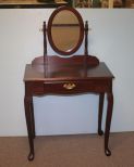 Reproduction Mahogany Queen Ann Style Dressing Table
