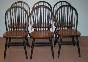 Set of Rounded Back Contemporary Windsor Style Chairs