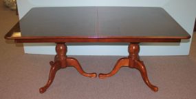 Mahogany Queen Ann Style Dining Table with Two Leaves