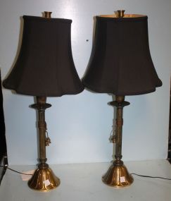 Pair of Contemporary Brass Tassel Lamps