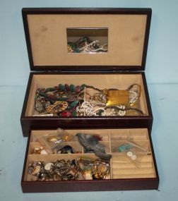 Vintage Jewelry Box Including Costume Jewelry