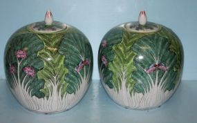 Two Covered Porcelain Jars