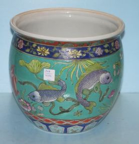 Maitland-Smith Painted Porcelain Fish Bowl