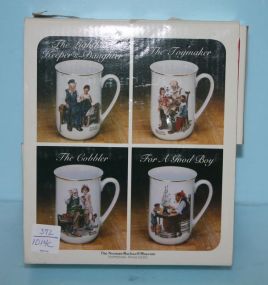 Set of Four Norman Rockwell Museum Mugs