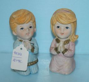 Bisque Figurine of a Girl and Boy Praying