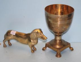 Brass Compote and Brass Dachshund
