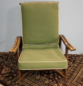 Bamboo Recliner with Cloth Upholstery